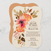 秋花模様ベビーシャワーbyメール招待状 (正面/裏面)