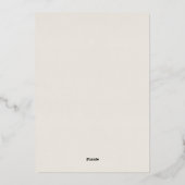 秋花模様メンズアーチベイビーシャワーフォイル招待状 箔招待状 (裏面)