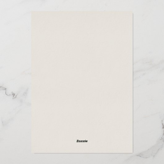 秋花模様メンズアーチベイビーシャワーフォイル招待状 箔招待状 (裏面)