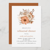 秋花模様リハーサルディナー招待状 招待状 (正面/裏面)