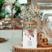 秋花模様名シーティンググラフテーブル番号カード サンキューカード