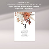 秋花模様名シーティンググラフテーブル番号カード サンキューカード