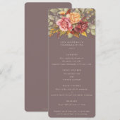 秋花模様感謝祭フラット4コース メニュー (正面/裏面)