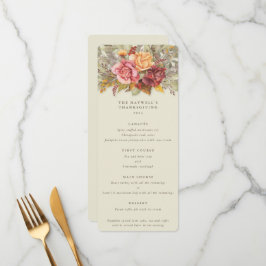 秋花模様感謝祭フラット4コース メニュー