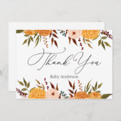 秋花模様Mumsありがとうノートカード ノートカード (正面/裏面)