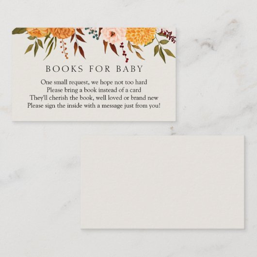 秋花模様Mumsベビー挿入カード用ブック エンクロージャーカード (正面/裏面)