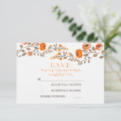 秋花水彩絵を描式RSVPカード 出欠カード (スタンド正面)