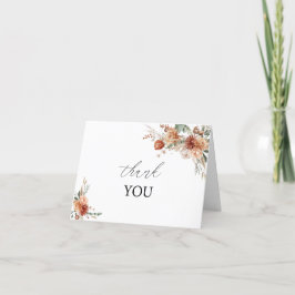 秋花水彩赤ちゃんシャワーありがとう サンキューカード