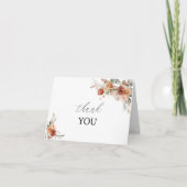 秋花水彩赤ちゃんシャワーありがとう サンキューカード (正面)