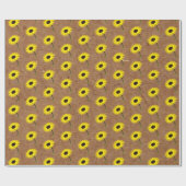 秋花素朴嫁クラフト&バーラップサンフラワーパーティー ラッピングペーパー (フラット)