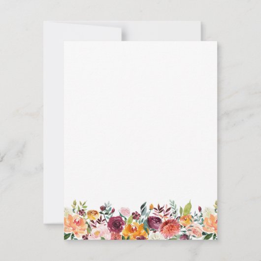 秋花結婚式の日付カードを保存する，オレンジ セーブザデート (裏面)