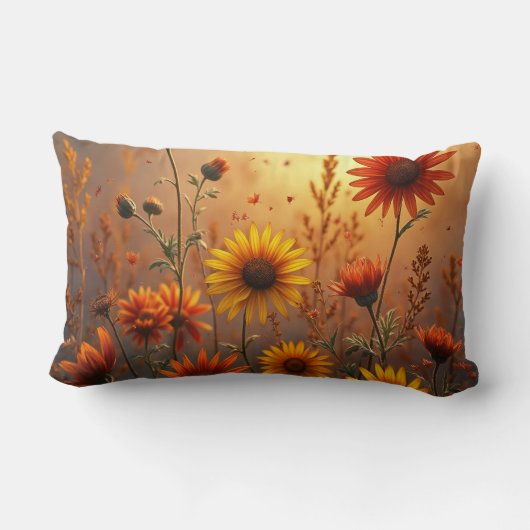 秋花装飾用クッション ランバークッション (裏面)
