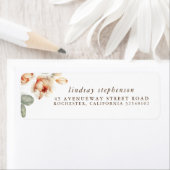 秋花開花エレガント水彩 ラベル (インサイチュ)