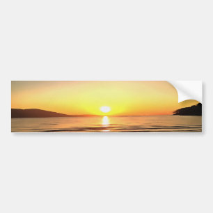 秋芸術的の夕日が近づく バンパーステッカー