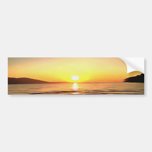 秋芸術的の夕日が近づく バンパーステッカー (正面)
