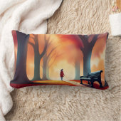 秋芸術的の散歩 ランバークッション (ブランケット)