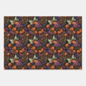 秋茎葉水彩アイソメベクトルアート ラッピングペーパーシート (正面3)