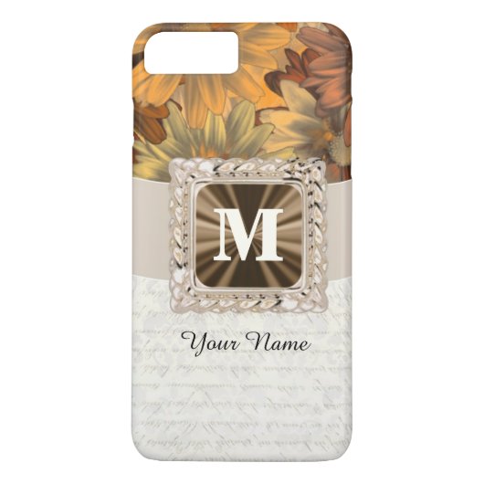 秋茶色フローラモノグラム Case-Mate iPhoneケース (裏面)