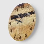 秋草の羊 ラージ壁時計 (傾斜)