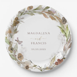 秋草花リース結婚ズ ペーパープレート