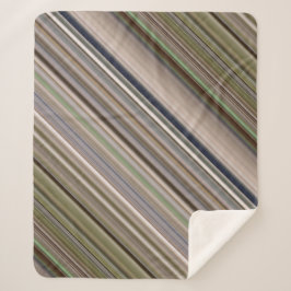 秋草茶と緑ストライプ色 シェルパブランケット