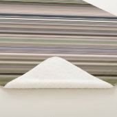 秋草茶と緑ストライプ色 シェルパブランケット (3/4)