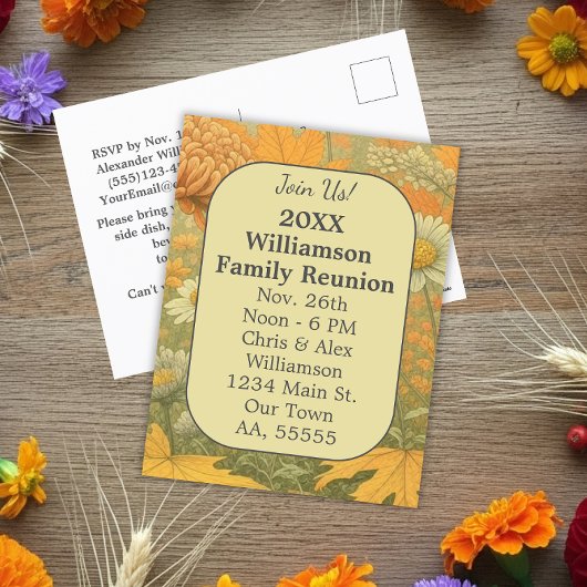 秋菊ファミリー懇親会カード シーズンポストカード