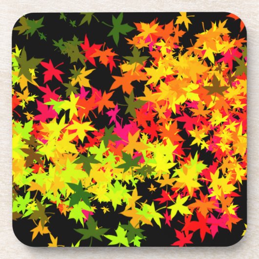 秋落ちたの葉モポリ類 コースター (正面)