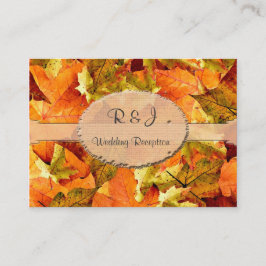 秋葉カラフルウェディングレセプションカード。 エンクロージャーカード