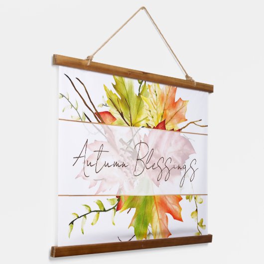 秋葉メープル文字テープカスタムリー付き 吊り下げ型タペストリー (傾斜あり)