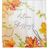 秋葉メープル文字付きカスタム シャワーカーテン (正面)