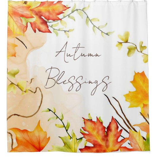 秋葉メープル文字付きカスタム シャワーカーテン (正面)