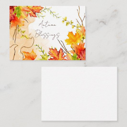 秋葉メープル文字付きカスタム ノートカード (正面/裏面)