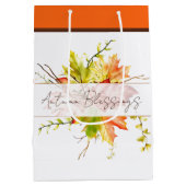 秋葉メープル文字付きカスタム ミディアムペーパーバッグ (裏面)