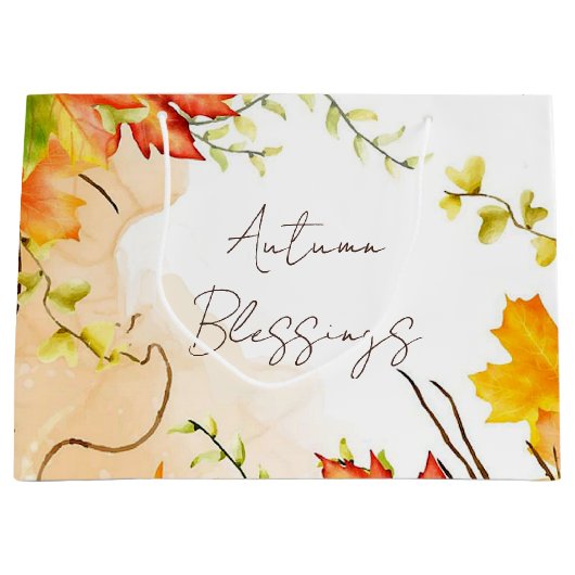 秋葉メープル文字付きカスタム ラージペーパーバッグ (正面)