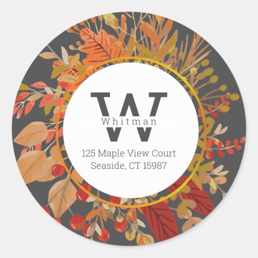 秋葉差出人住所 ラウンドシール (正面)