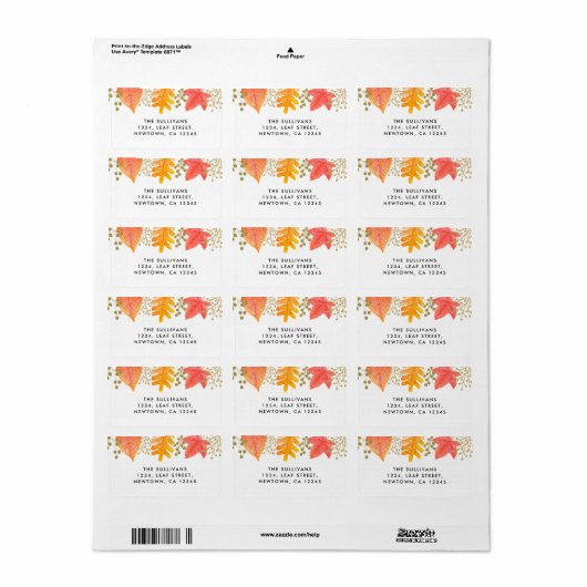 秋葉差出人住所 ラベル (フルシート)