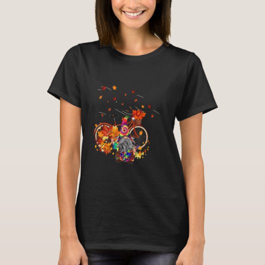 秋葉格言自転車紅葉 Tシャツ (正面)