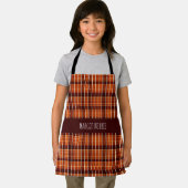 秋葉樹オレンジブラウン幾何学模様 エプロン (インサイチュ)