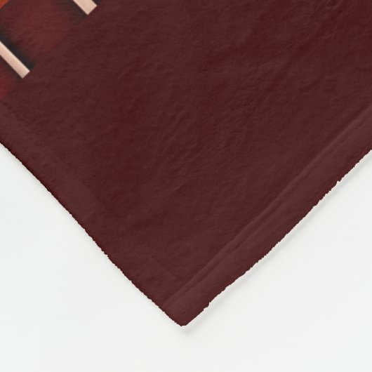 秋葉樹オレンジブラウン幾何学模様 フリースブランケット (角)