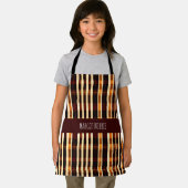 秋葉樹オレンジブラック幾何学模様 エプロン (インサイチュ)