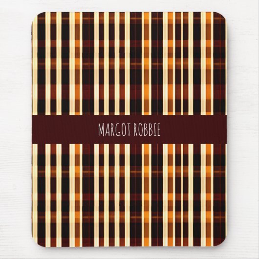 秋葉樹オレンジブラック幾何学模様 マウスパッド (正面)