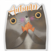 秋葉猫ハロウィンサンクスギビング秋デコル シール (正面)