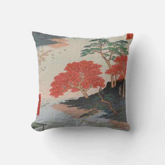 秋葉神社内でヴィンテージ浮日本の世絵 クッション (正面)