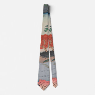 秋葉神社内でヴィンテージ浮日本の世絵 ネクタイ