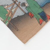 秋葉神社内でヴィンテージ浮日本の世絵 フリースブランケット (角)