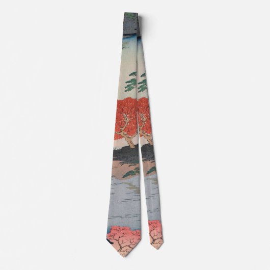 秋葉神社内ヴィンテージ浮世絵日本の画 ネクタイ (正面)