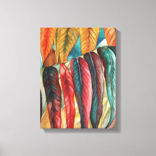 秋葉色オリジナル様式化モダン美術 キャンバスプリント (正面)