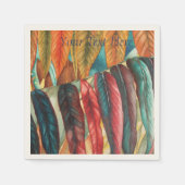 秋葉色オリジナル様式化モダン美術 スタンダードカクテルナプキン (正面)