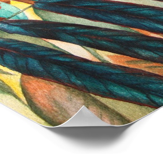 秋葉色オリジナル様式化モダン美術 ポスター (角)